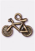 Breloque en métal vélo 12x12 mm bronze x2
