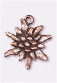 Breloque en métal edelweiss 18x16 mm cuivre x2