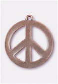 Pendentif en métal peace 37 mm cuivre x1