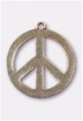 Pendentif en métal peace 37 mm bronze x1