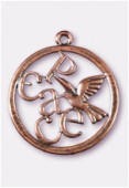 Pendentif en métal colombe peace 39 mm cuivre x1