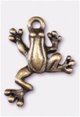 Breloque en métal rainette 20x15 mm bronze x2