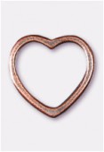 Perle en métal coeur fil plat 15x15 mm cuivre x2 Perle en métal coeur fil plat 15x15 mm cuivre x2
