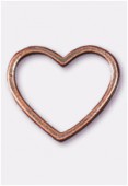 Perle en métal coeur fil plat 22x20 mm cuivre x1 Perle en métal coeur fil plat 22x20 mm cuivre x1