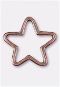 Perle en métal étoile fil plat 22 mm cuivre x1