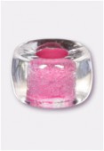 Pony beads 9 mm crystal dark pink x12