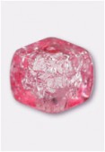 Cube craquelé 8x11 mm light rose x4