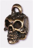 Breloque en métal tête de mort 8x13 mm bronze x1