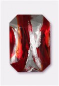 Cabochon rectangle 25x18 mm red silver foiled x1