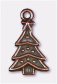 Breloque en métal arbre de Noël 23x14 mm cuivre x1