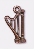 Breloque en métal harpe 19x9 mm cuivre x2