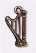 Breloque en métal harpe 19x9 mm bronze x2