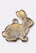 Breloque en métal lapin 15x15 mm bronze x2