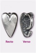 Argent 925 attache pendant coeur 9x6 mm x1