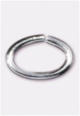 Argent 925 anneau ovale 6,4x4,1 mm x2