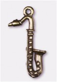 Breloque en métal saxophone 25x13 mm bronze x2