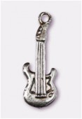 Breloque en métal guitare électrique 26x8 mm argent vieilli x2