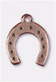 Breloque en métal fer à cheval 13x15 mm cuivre x2
