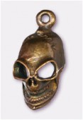 Breloque en métal tête de mort gothique 22x10 mm cuivre x2