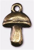 Breloque en métal champignon 14x9 mm bronze x2