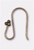 Crochet d'oreille 4 boules 18 mm bronze x2