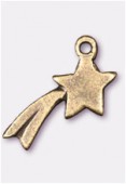 Breloque en métal étoile filante 20x10 mm bronze x2