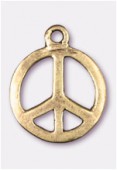 Breloque en métal peace 16x20 mm bronze x2