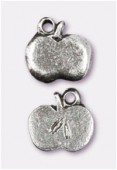 Breloque en métal pomme 11x10 mm argent vieilli x2