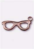 Breloque en métal lunettes 21x7 mm cuivre x2