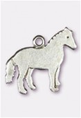 Breloque en métal cheval 19x17 mm argent vieilli x2