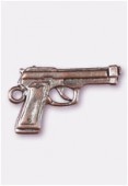 Breloque en métal pistolet 24x15 mm cuivre x1