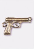 Breloque en métal pistolet 24x15 mm bronze x1
