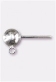 Argent 925 clou d'oreille boule 6 mm x2