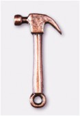 Breloque en métal marteau 25x13 mm cuivre x2