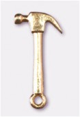 Breloque en métal marteau 25x13 mm or x2
