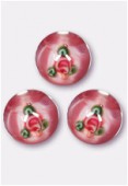 Ronde fleurie 6 mm rose x1