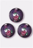 Ronde fleurie 10 mm amethyst x1