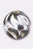 Argent 925 perle ronde twist 8 mm x1