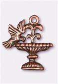 Breloque en métal oiseau fontaine 20x18 mm cuivre x1 Breloque en métal oiseau fontaine 20x18 mm cuivre x1