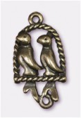 Breloque en métal oiseau perchoir 25x15 mm bronze x1