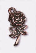Breloque en métal rose 16x8 mm cuivre x2