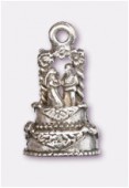 Breloque en métal pièce montée 20x11 mm argent vieilli x1