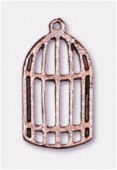 Breloque en métal cage 24x13 mm cuivre x2