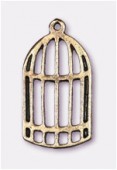 Breloque en métal cage 24x13 mm bronze x2