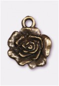 Breloque en métal rose 13 mm bronze x2