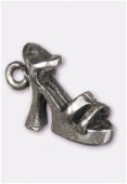 Breloque en métal chaussure compensée 15x11 mm argent vieilli x2