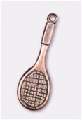 Breloque en métal raquette de tennis 27x9 mm cuivre x2