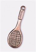 Breloque en métal raquette de tennis 27x9 mm cuivre x2