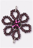 Pendentif rocaille fleur A 25 mm amethyst / amethyst x1