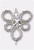 Pendentif rocaille fleur B 30 mm crystal SF / crystal x1